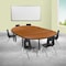 Flash Furniture 76" Oval Wave Oak Table Set-12" Stack Chairs XU-GRP-12CH-A3048CON-48-OAK-T-P-GG - alternate 1